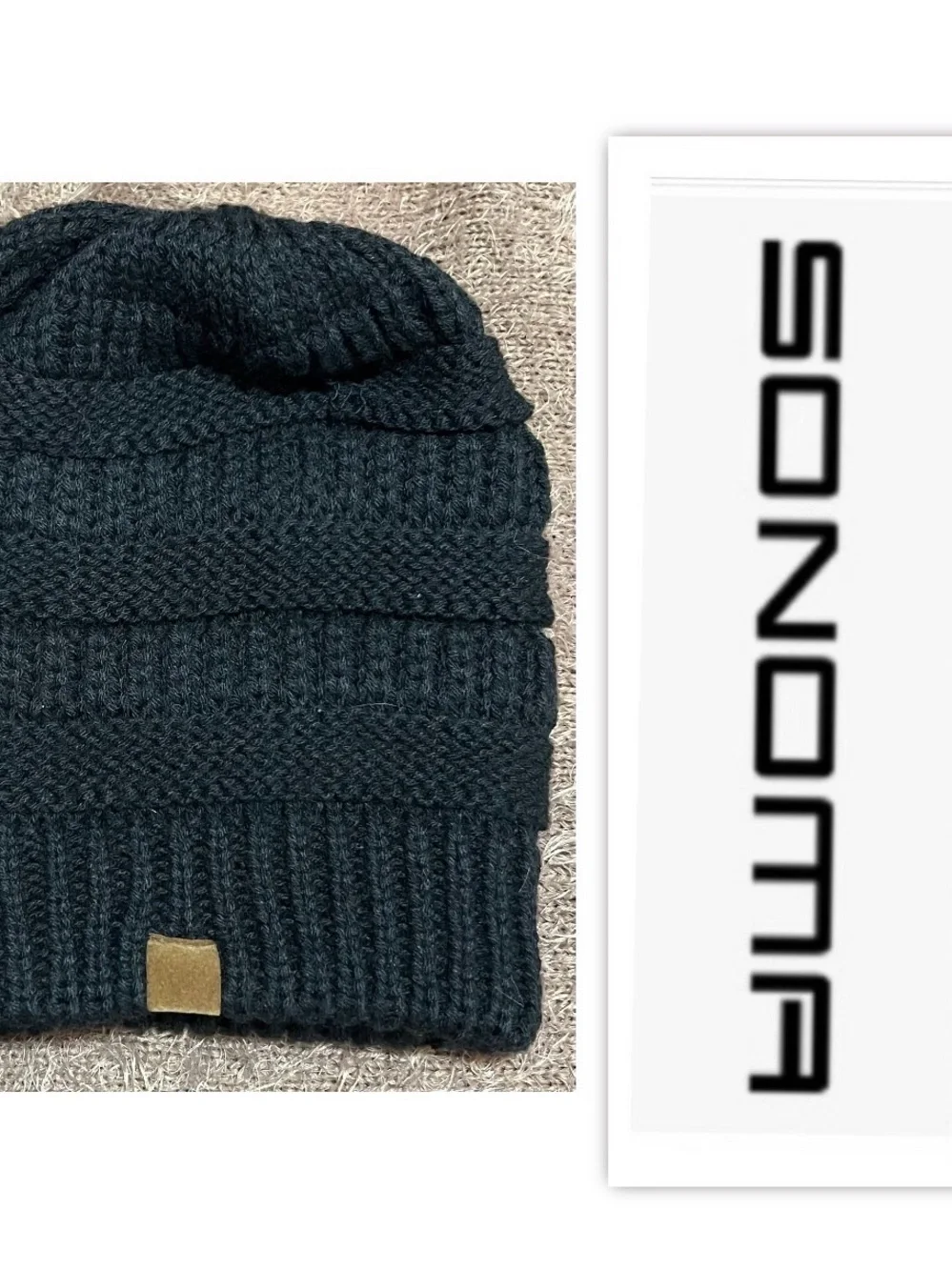 Sonoma Black Cable Knot Beanie